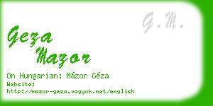 geza mazor business card